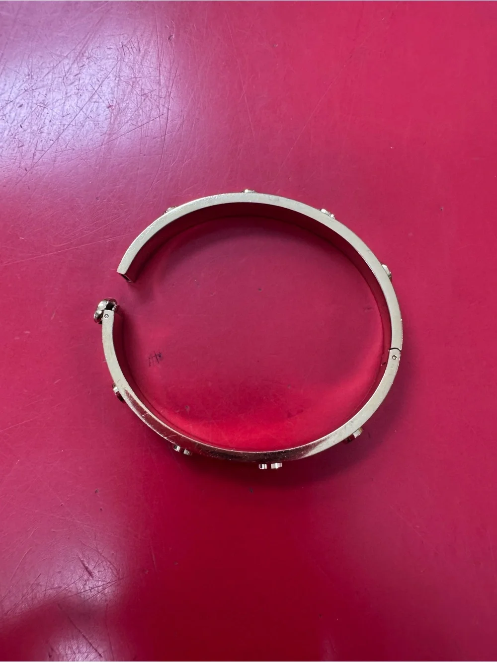 Tory Burch Gold-Tone Logo Hinged Bangle Bracelet